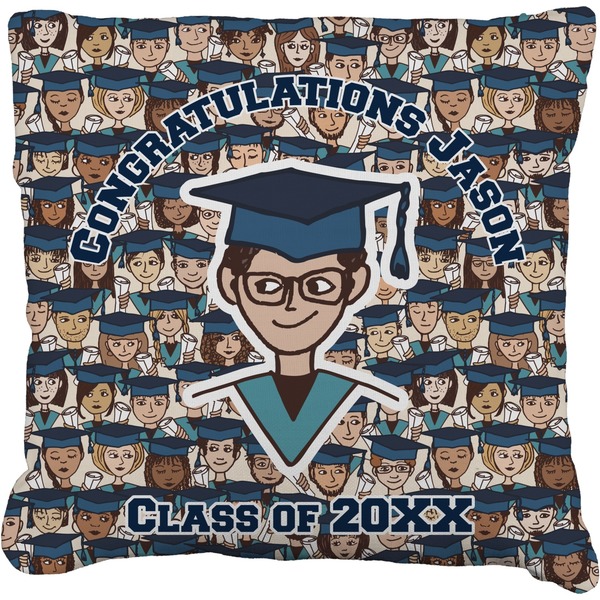 Custom Graduating Students Faux-Linen Throw Pillow 18" (Personalized)