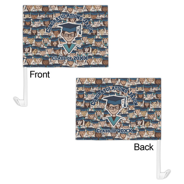 Graduating Students Car Flag - 11" x 8" - Front & Back View