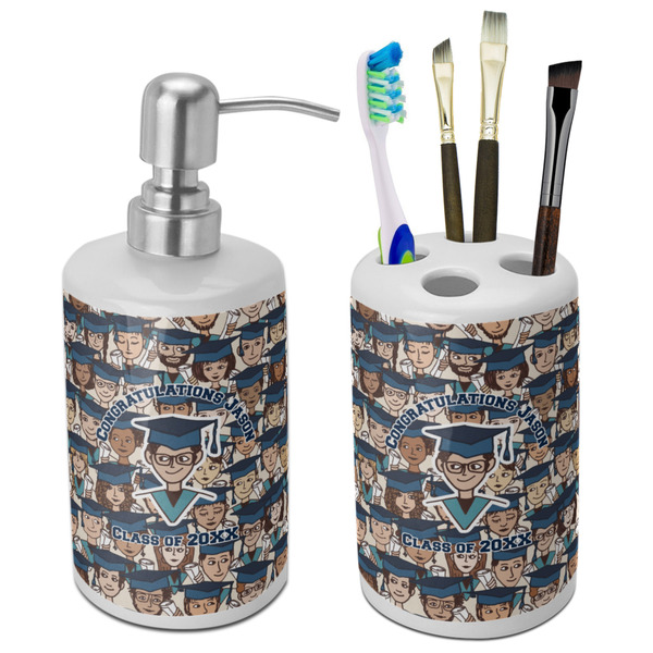 Custom Graduating Students Ceramic Bathroom Accessories Set (Personalized)