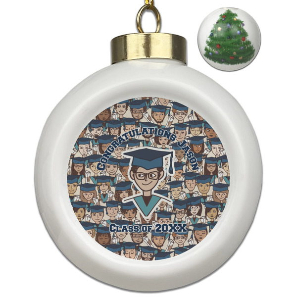 Custom Graduating Students Ceramic Ball Ornament - Christmas Tree (Personalized)