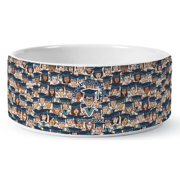 Graduating Students Ceramic Dog Bowl - Medium - Front
