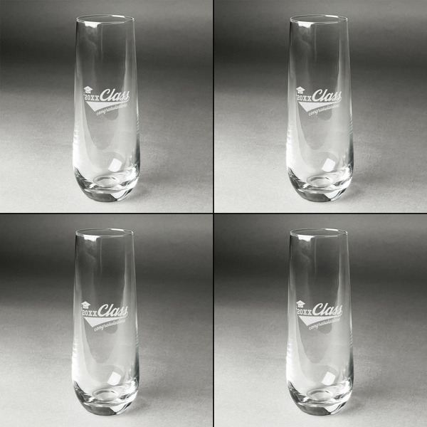 Graduating Students Champagne Flute - Set of 4 - Approval