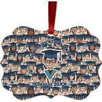 Graduating Students Metal Frame Ornament - Double Sided w/ Name or Text