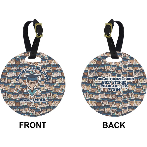 Graduating Students Circle Luggage Tag (Front + Back)