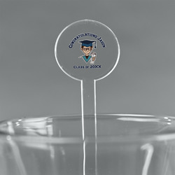 Graduating Students 7" Round Plastic Stir Sticks - Clear (Personalized)