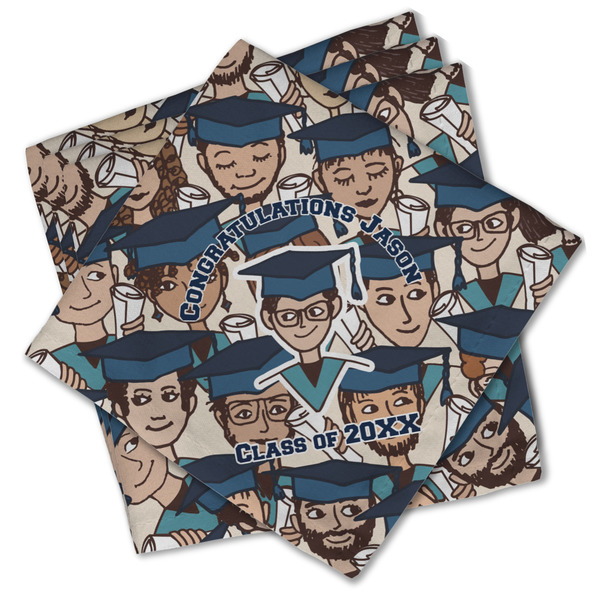 Custom Graduating Students Cloth Cocktail Napkins - Set of 4 w/ Name or Text