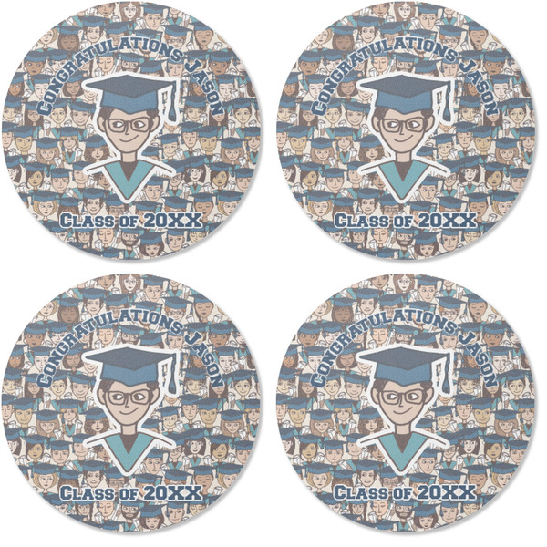 Graduating Students Coaster Round Rubber Back - Apvl
