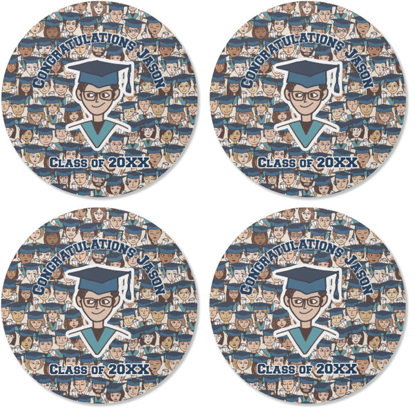 Graduating Students Coaster Round Rubber Back - Apvl