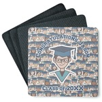 Graduating Students Square Rubber Backed Coasters - Set of 4 (Personalized)