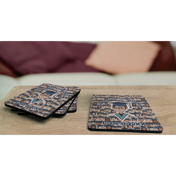 Graduating Students Coaster Rubber Back - On Coffee Table