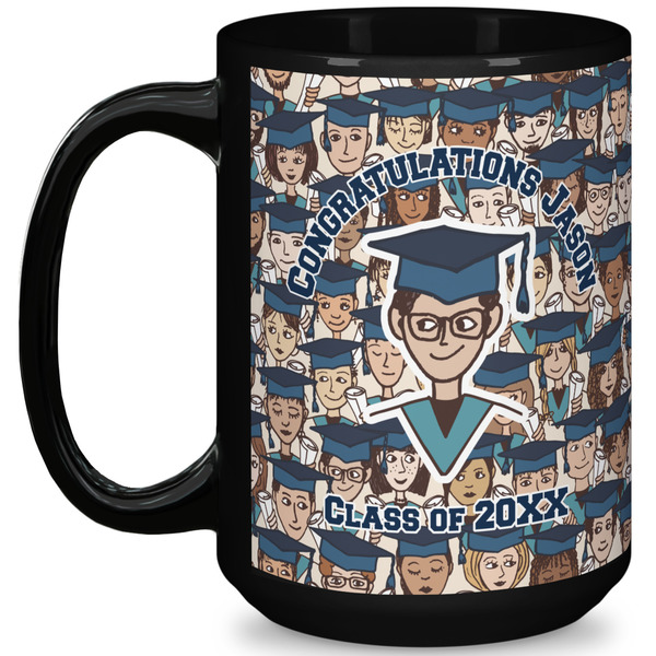 Custom Graduating Students 15 Oz Coffee Mug - Black (Personalized)