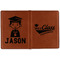 Graduating Students Cognac Leather Passport Holder Outside Double Sided - Apvl