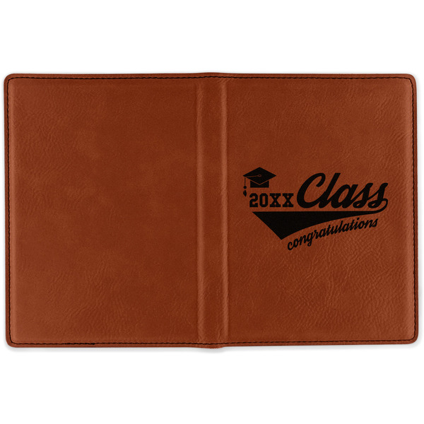 Graduating Students Cognac Leather Passport Holder Outside Single Sided - Apvl