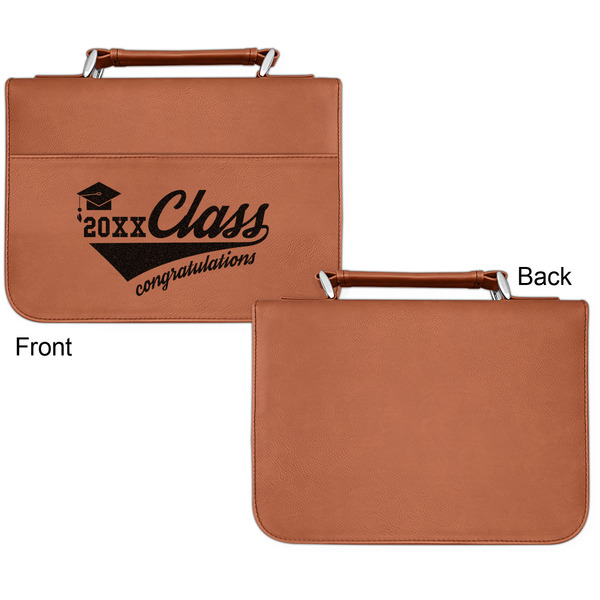 Graduating Students Cognac Leatherette Bible Covers - Small Single Sided Apvl