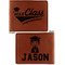 Graduating Students Cognac Leatherette Bifold Wallets - Front and Back
