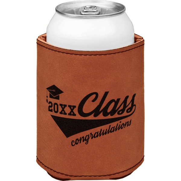 Custom Graduating Students Leatherette Can Sleeve - Double Sided (Personalized)