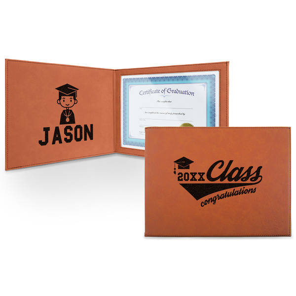 Custom Graduating Students Leatherette Certificate Holder (Personalized)