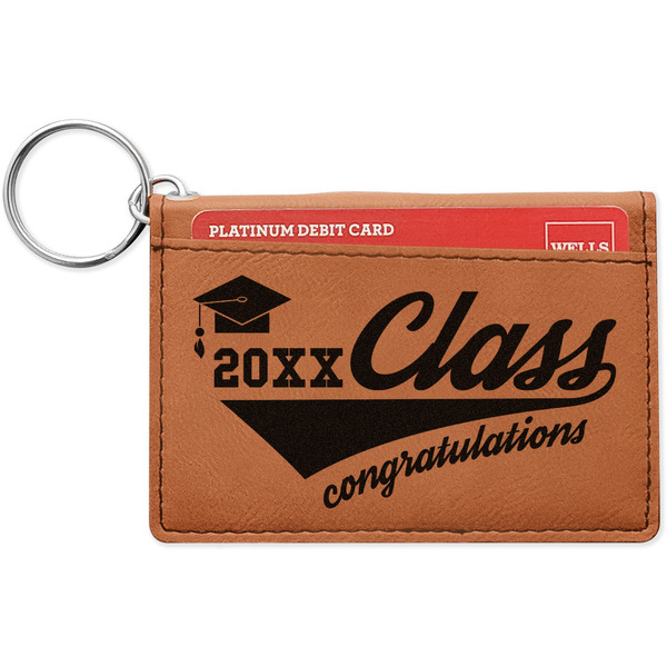 Custom Graduating Students Leatherette Keychain ID Holder - Single Sided (Personalized)