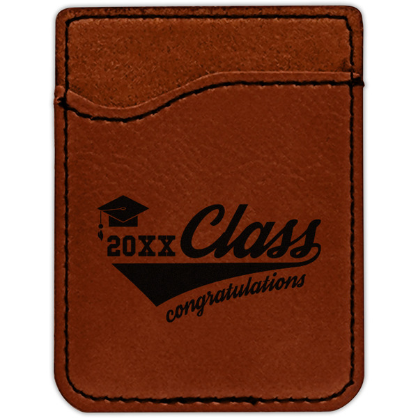 Graduating Students Cognac Leatherette Phone Wallet close up