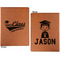 Graduating Students Cognac Leatherette Portfolios with Notepad - Small - Double Sided- Apvl