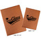 Graduating Students Cognac Leatherette Portfolios with Notepads - Compare Sizes