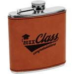 Graduating Students Leatherette Wrapped Stainless Steel Flask (Personalized)