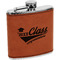 Graduating Students Cognac Leatherette Wrapped Stainless Steel Flask