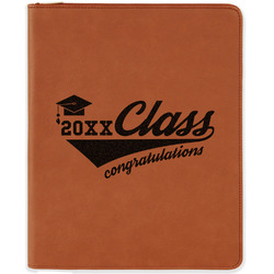Graduating Students Leatherette Zipper Portfolio with Notepad - Double Sided (Personalized)
