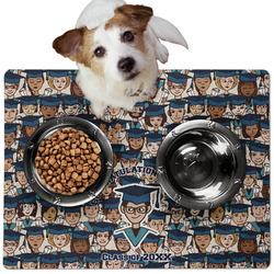 Graduating Students Dog Food Mat - Medium w/ Name or Text