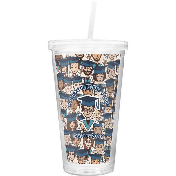 Custom Graduating Students Double Wall Tumbler with Straw (Personalized)