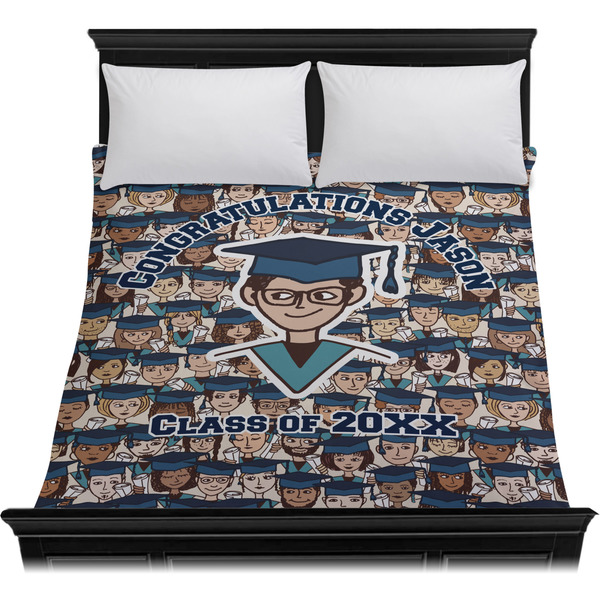 Graduating Students Duvet Cover - Queen - On Bed - No Prop