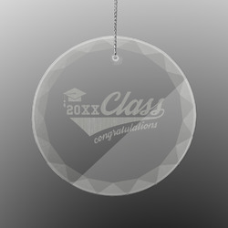 Graduating Students Engraved Glass Ornament - Round (Personalized)