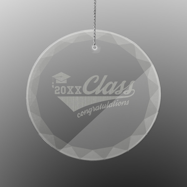 Custom Graduating Students Engraved Glass Ornament - Round (Personalized)
