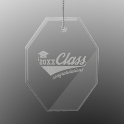 Graduating Students Engraved Glass Ornament - Octagon (Personalized)