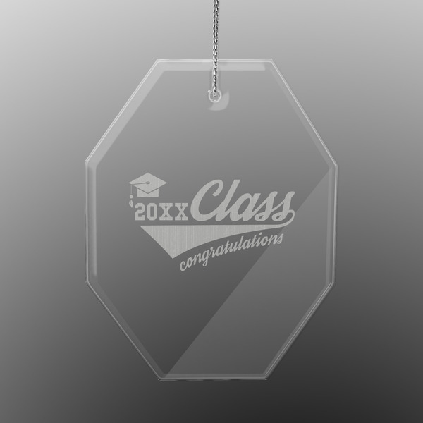 Custom Graduating Students Engraved Glass Ornament - Octagon (Personalized)