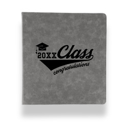 Graduating Students Leather Binder - 1" - Grey (Personalized)