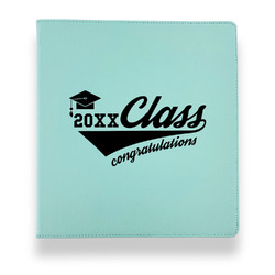 Graduating Students Leather Binder - 1" - Teal (Personalized)