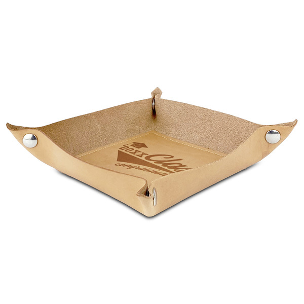 Graduating Students Genuine Leather Valet Trays - ANGLE (folded)