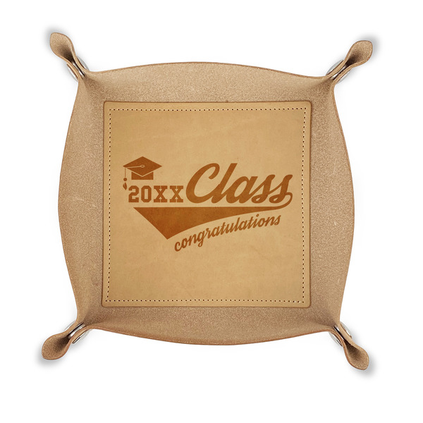 Custom Graduating Students Genuine Leather Dice Tray (Personalized)