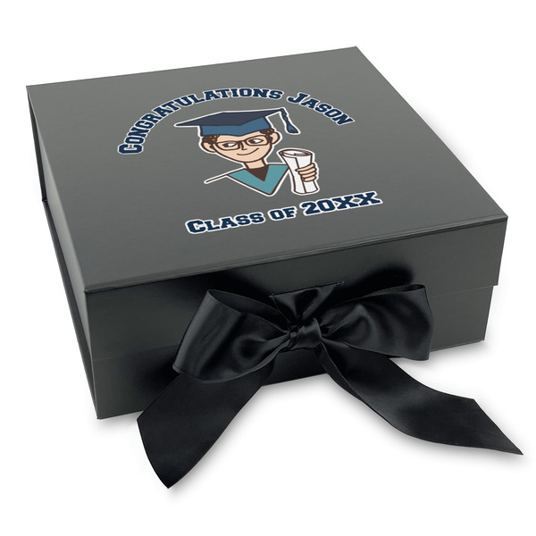Custom Graduating Students Gift Box with Magnetic Lid - Black (Personalized)