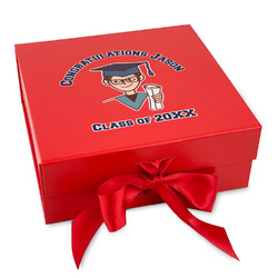 Graduating Students Gift Box with Magnetic Lid - Red (Personalized)