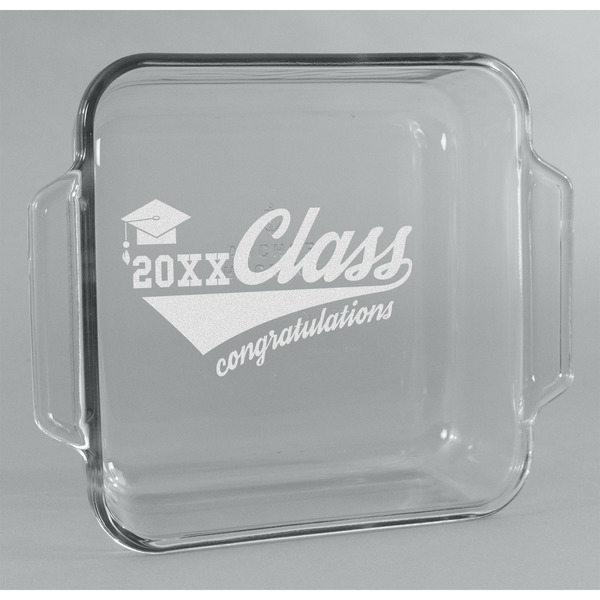 Custom Graduating Students Glass Cake Dish - 8in x 8in (Personalized)