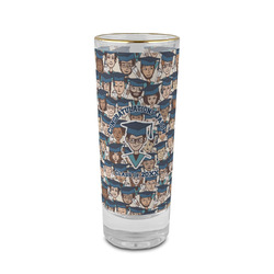 Graduating Students 2 oz Shot Glass -  Glass with Gold Rim - Set of 4 (Personalized)