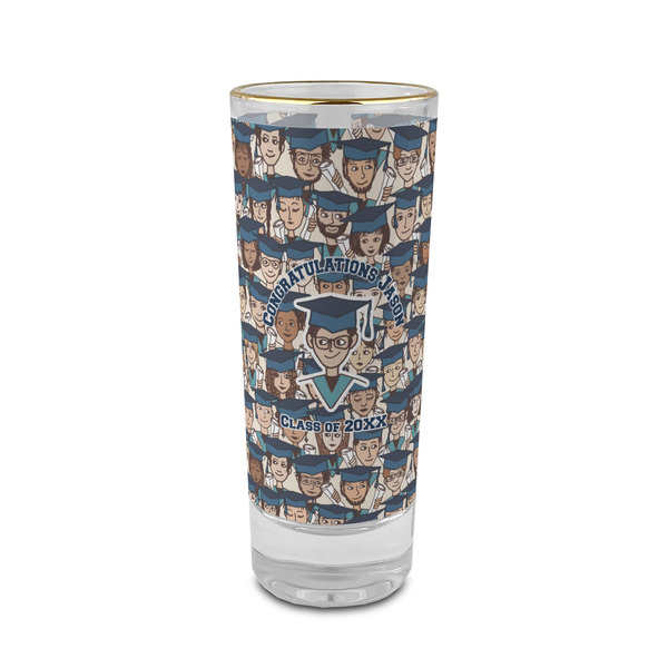 Custom Graduating Students 2 oz Shot Glass - Glass with Gold Rim (Personalized)
