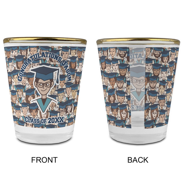 Graduating Students Glass Shot Glass - with gold rim - APPROVAL
