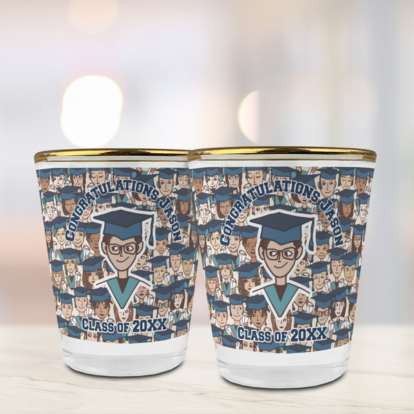 Graduating Students Glass Shot Glass - with gold rim - LIFESTYLE