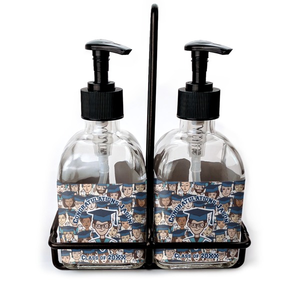 Custom Graduating Students Glass Soap & Lotion Bottle Set (Personalized)