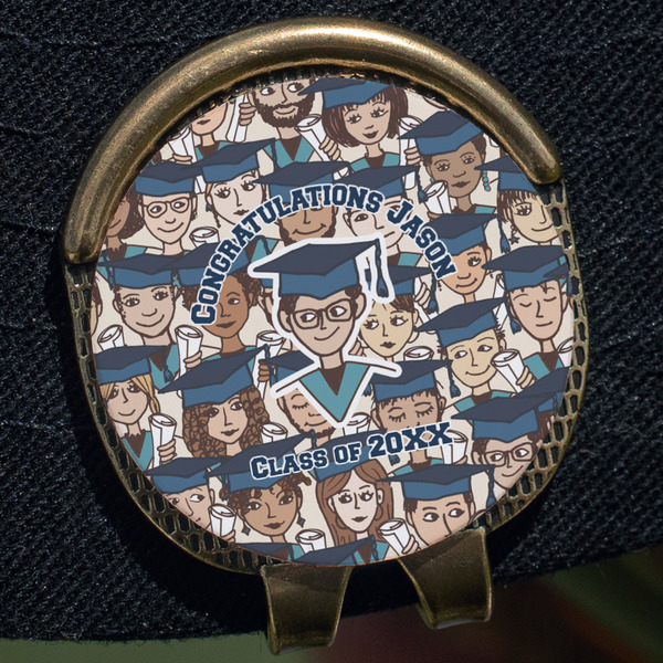 Graduating Students Golf Ball Marker Hat Clip - Gold - Close Up