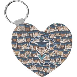 Graduating Students Heart Plastic Keychain w/ Name or Text