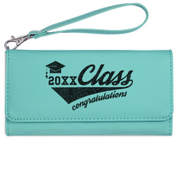 Graduating Students Ladies Leatherette Wallet - Laser Engraved- Teal (Personalized)